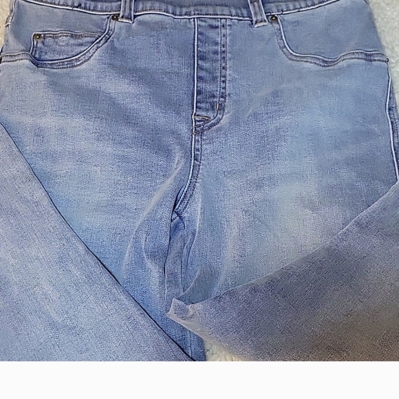 SPANX ANKLE Skinny Pull On Legging Jeans In Light Vintage Wash Size M - Picture 13 of 14